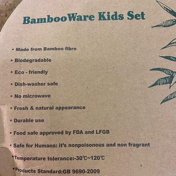 Bamboo ware kids set plate bowl fork spoon brand new owl - Picture 2 of 3